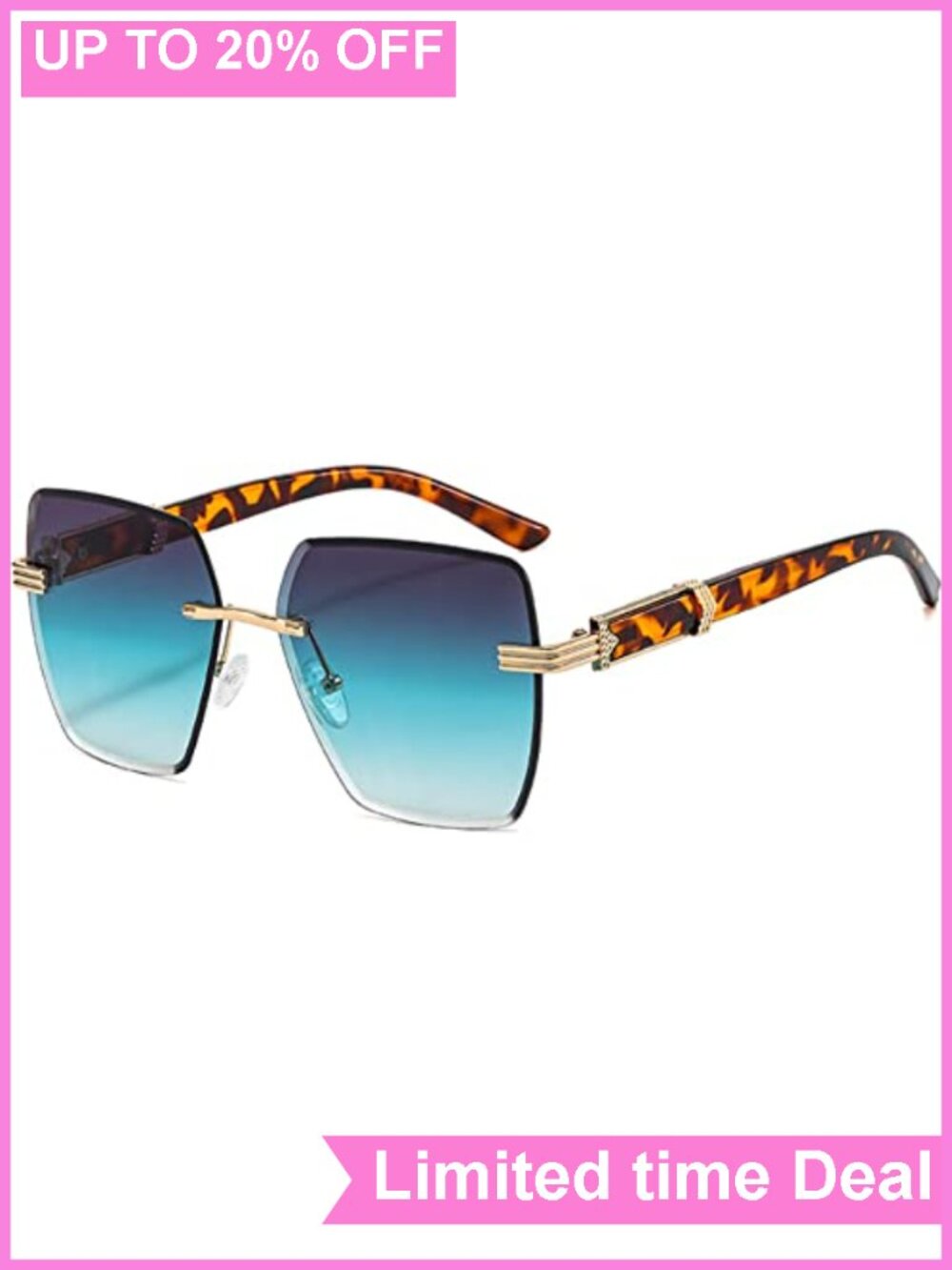 Polarized UV400 Square Sunglasses Womens Gradient Large Frame